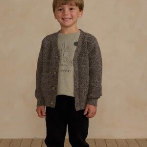 Rylee and Cru -Wynn Cardigan || Washed Black- Boys - Size 8/9 Years